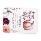 Een kleine pompoenflorale herfst paarse perzikverj magneet (Horizontaal)