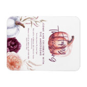 Een kleine pompoenflorale herfst paarse Thanksgivi Magneet (Horizontaal)