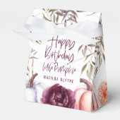 Een kleine pompoenflorale herfst verjaardagsfeest bedankdoosjes (Voorkant Zijde)