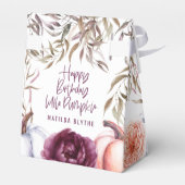 Een kleine pompoenflorale herfst verjaardagsfeest bedankdoosjes (Achterkant)