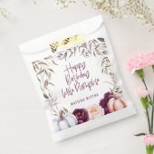 Een kleine pompoenflorale herfst verjaardagsfeest bedankzakje (Gezegeld)