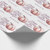 Een kleine pompoenflorale herfst verjaardagsfeest cadeaupapier (Hoek)