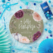 Een kleine pompoenflorale herfst verjaardagsfeest papieren bordje (Feest)