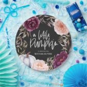 Een kleine pompoenflorale herfst verjaardagsfeest papieren bordje (Feest)