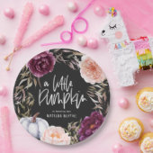 Een kleine pompoenflorale herfst verjaardagsfeest papieren bordje (Feest)