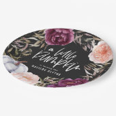 Een kleine pompoenflorale herfst verjaardagsfeest papieren bordje (Gekanteld)