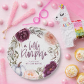 Een kleine pompoenflorale herfst verjaardagsfeest papieren bordje (Feest)