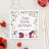 Een kleine pompoenflorale herfst verjaardagsfeest servet (Insitu)