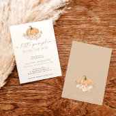 Een kleine pompoenHerfst Baby shower | Baby Herfst Kaart
