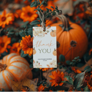 Een kleine pompoenHerfst Baby shower Cadeaulabel