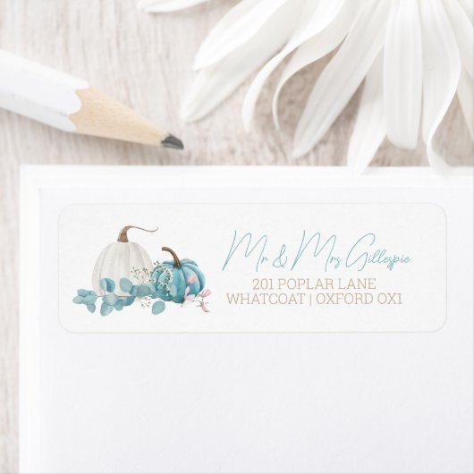 Een kleine pompoenHerfst Baby shower Etiket (Insitu)