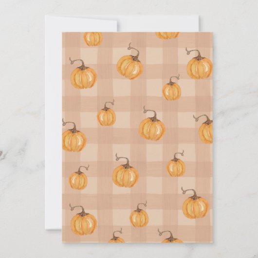 Een kleine pompoenHerfst Baby shower | Genderneutr Kaart (Achterkant)