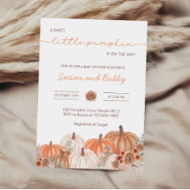 Een kleine pompoenHerfst Baby shower | Genderneutr Kaart