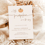 Een kleine pompoenHerfst Baby shower | Genderneutr Kaart<br><div class="desc">Deze mooie Baby shower Invitation beschikt over een moderne kalligrafie met neutrale tinten - de perfecte manier om de douchehoek van uw kleintje te accentueren. Bewerk eenvoudig de meeste woorden zodat deze overeenkomen met uw evenement! Tekst- en achtergrondkleuren zijn volledig bewerkbaar —> klik op de knop "Bewerken met ontwerpgereedschap" om...</div>