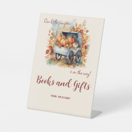 Een kleine pompoenHerfst Baby shower | Genderneutr Reclamebord Met Voetstuk