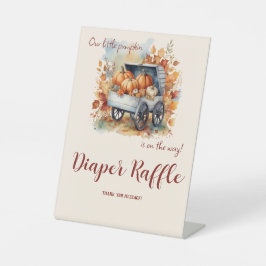 Een kleine pompoenHerfst Baby shower | Genderneutr Reclamebord Met Voetstuk