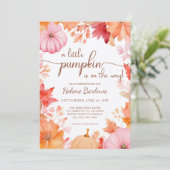 Een kleine pompoenHerfst Baby shower Kaart (Staand voorkant)