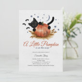 Een kleine pompoenHerfst Baby shower Kaart (Staand voorkant)