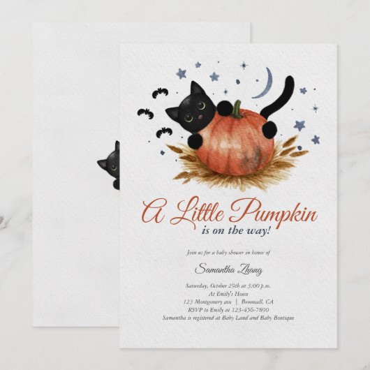 Een kleine pompoenHerfst Baby shower Kaart (Voorkant / Achterkant)