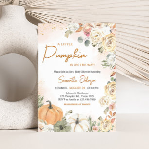 Een kleine pompoenHerfst Baby shower Kaart