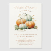 Een kleine pompoenHerfst Baby shower Magnetische Uitnodiging (Voorkant)