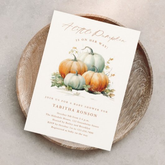 Een kleine pompoenHerfst Baby shower Magnetische Uitnodiging