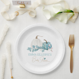 Een kleine pompoenHerfst Baby shower Papieren Bordje