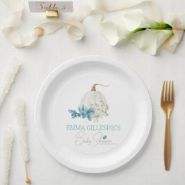 Een kleine pompoenHerfst Baby shower Papieren Bordje