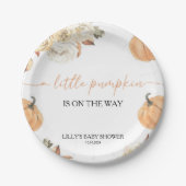Een kleine pompoenHerfst Baby shower Papieren Bordje (Voorkant)