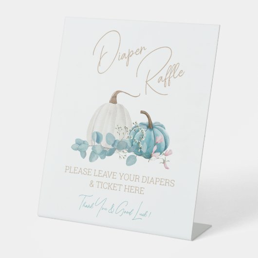 Een kleine pompoenHerfst Baby shower Reclamebord Met Voetstuk (Voorkant)