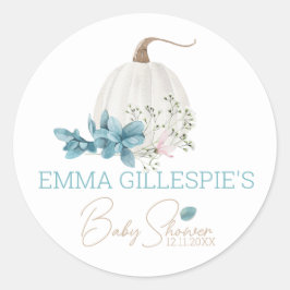 Een kleine pompoenHerfst Baby shower Ronde Sticker