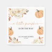 Een kleine pompoenHerfst Baby shower Servet (Voorkant)