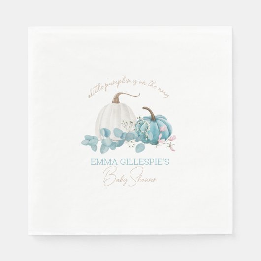 Een kleine pompoenHerfst Baby shower Servet (Voorkant)