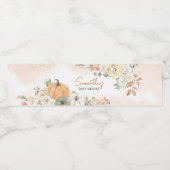 Een kleine pompoenHerfst Baby shower Waterfles Etiket (Enkel label)