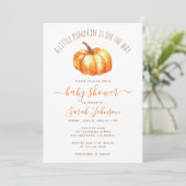 Een kleine pompoenherfst Baby shower Waterverf Kaart (Staand voorkant)
