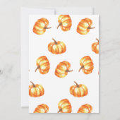 Een kleine pompoenherfst Baby shower Waterverf Kaart (Achterkant)