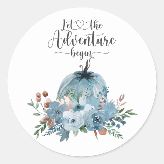 Een kleine pompoenherfst Floral Baby shower Ronde Sticker (Voorkant)