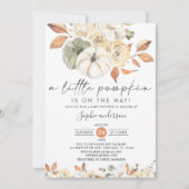 Een kleine pompoenherfst Floral Herfst Baby shower Kaart (Voorkant)