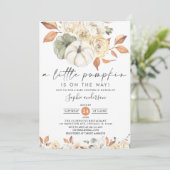 Een kleine pompoenherfst Floral Herfst Baby shower Kaart (Staand voorkant)
