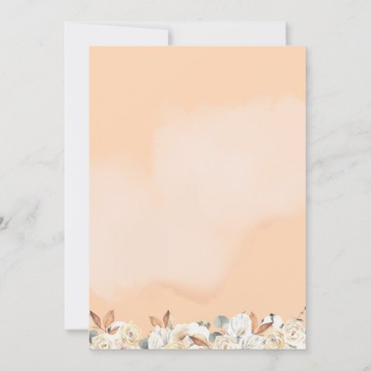 Een kleine pompoenherfst Floral Herfst Baby shower Kaart (Achterkant)