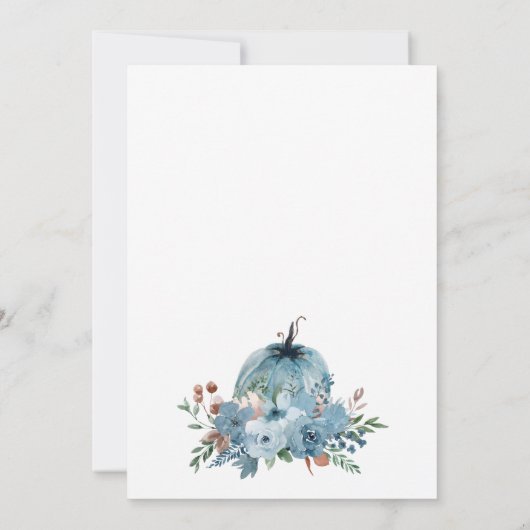 Een kleine pompoenherfst Floral Zwangerschap Aankondiging (Achterkant)