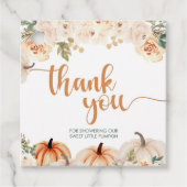 Een kleine pompoenherfst Herfst Baby shower Bedankjes Labels (Voorkant)