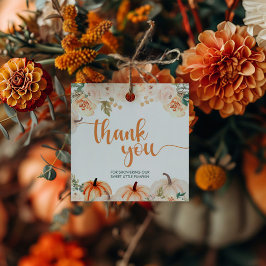 Een kleine pompoenherfst Herfst Baby shower Bedankjes Labels