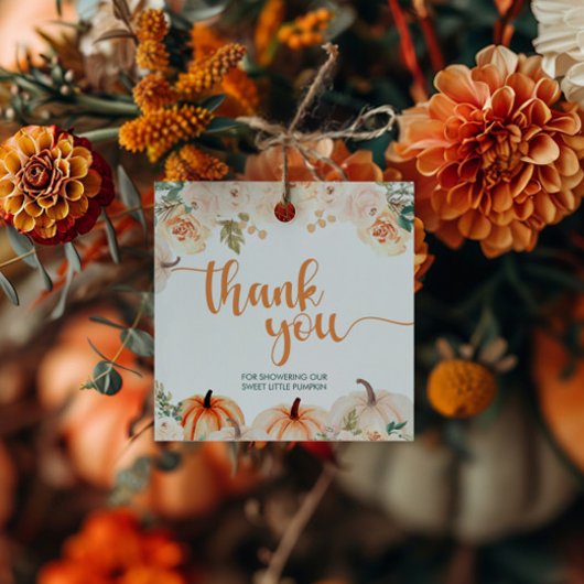 Een kleine pompoenherfst Herfst Baby shower Bedankjes Labels