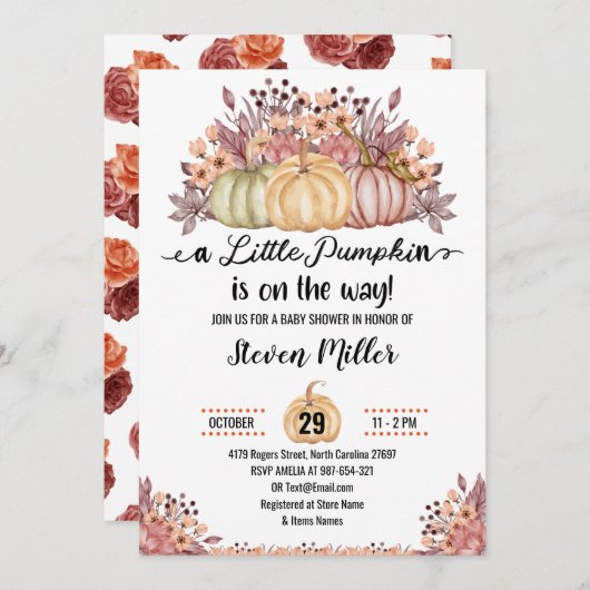 Een kleine pompoenherfst herfst Baby shower Kaart
