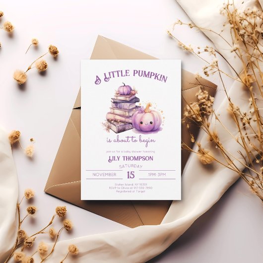 Een kleine pompoenherfst Herfst Baby shower Kaart