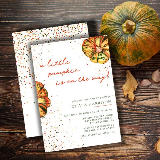Een kleine pompoenherfst Herfst Baby shower Kaart
