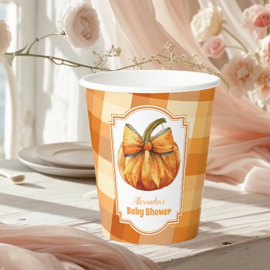 Een kleine pompoenherfst Herfst Baby shower Papieren Bekers