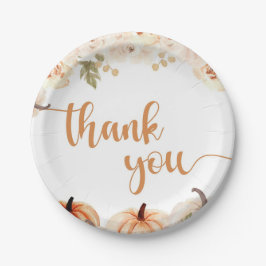 Een kleine pompoenherfst Herfst Baby shower Papieren Bordje