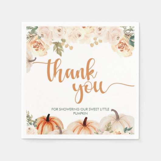 Een kleine pompoenherfst Herfst Baby shower Servet (Voorkant)